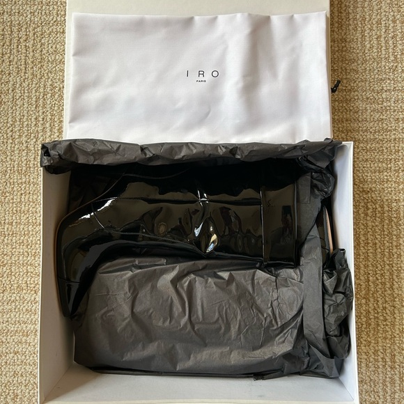 NIB IRO Paris Ully Patent-Leather High Heel Boots in Black - FR 40 / US 8.5 - Picture 16 of 16